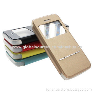 Flip Case for iPhone 5/5S, Made of TPU, Magnet Steel, in Various Colors